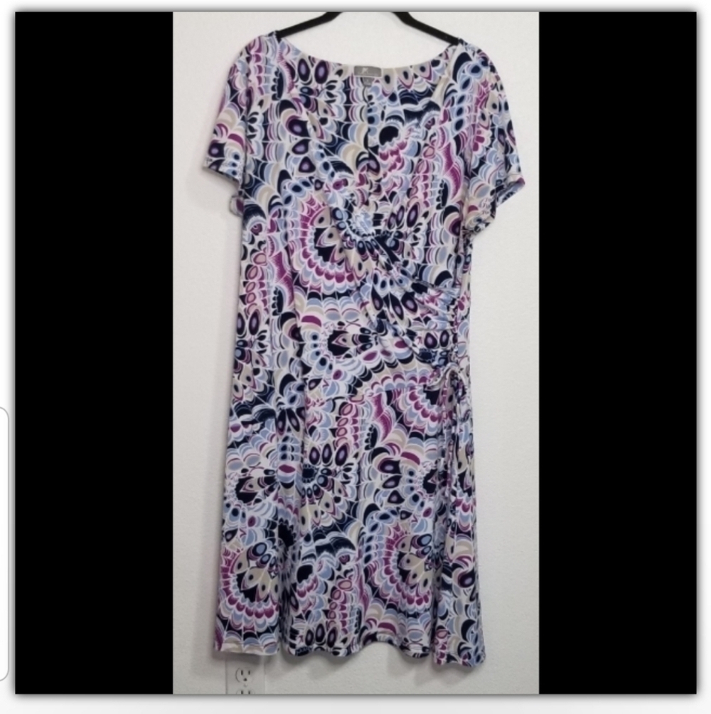 JM Collection faux wrap dress size large